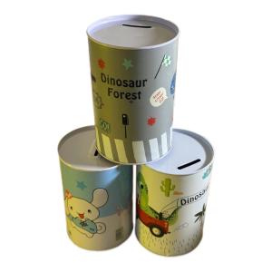 حصالة نقود معدنية للأطفال بتصاميم كرتونية (ديناصورات وأرانب لطيفة)