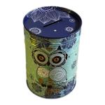 حصالة نقود معدنية بتصميم بومة فنية