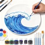 طقم ألوان سيراميك احترافية – 12 لون مع فرشاة/ ceramic paint 🎨