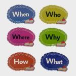 When What How Where Who بطاقات الانجليزية ممغنطة، بطاقات تعليمية، بطاقات لكلمات الاستفهام