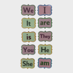 بطاقات ممغنطة، بطاقات الضمائر والأفعال