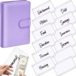 دفتر ، محفظة، ملف ميزانية مع مغلفات نقدية قابلة لإعادة الاستخدام