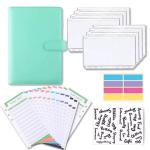 دفتر ، محفظة، ملف ميزانية مع مغلفات نقدية قابلة لإعادة الاستخدام