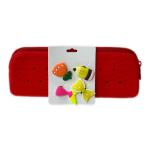 محفظة، مقلمة سيليكون مزينة بملصقات كرتونية قابلة للفصل