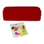 محفظة، مقلمة سيليكون مزينة بملصقات كرتونية قابلة للفصل