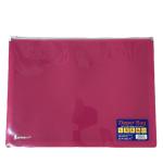 ملف مستندات بلاستيكي شفاف بلون وردي