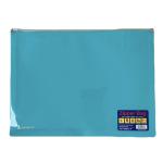 ملف مستندات بلاستيكي شفاف بلون فيروزي