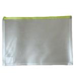 ملف بلاستيكي شفاف بسحّاب أخضر