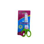 مقص بمقبض أخضر ورسوم كرتونية