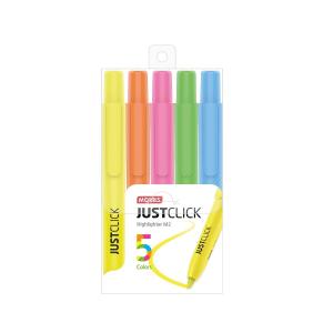 أقلام تظليل موريس – جست كلك (5 ألوان) Morris Just Click Highlighters Set / 5